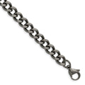 Chisel Stainless Steel Oxidized 7.5mm Curb Chain