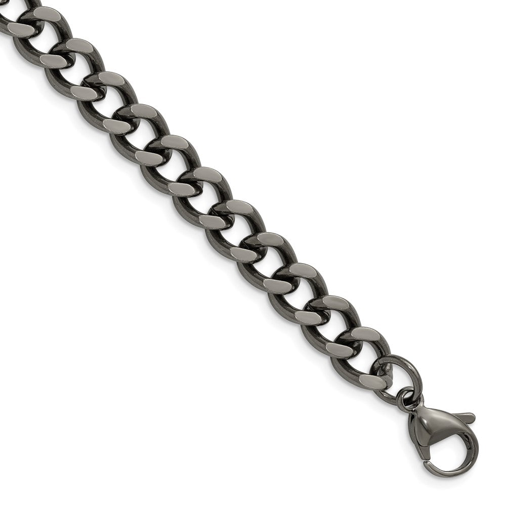 Chisel Stainless Steel Oxidized 7.5mm Curb Chain