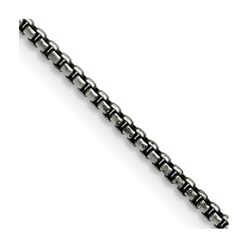 Chisel Stainless Steel Antiqued 2.25mm Box Chain