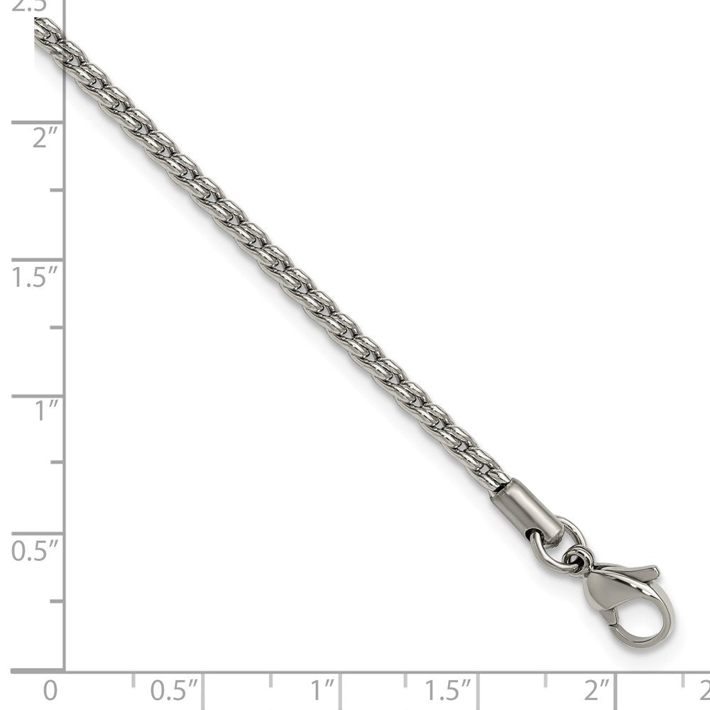 Chisel Stainless Steel Polished 2.5mm Fancy Link Anklet