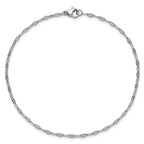 Chisel Stainless Steel Polished Alternate Anchor Link Chain Anklet