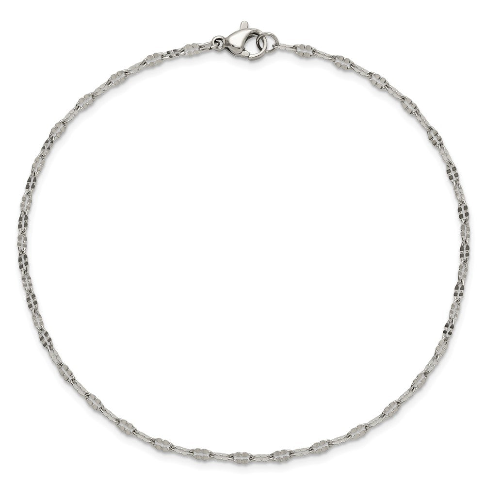 Chisel Stainless Steel Polished Alternate Anchor Link Chain Anklet