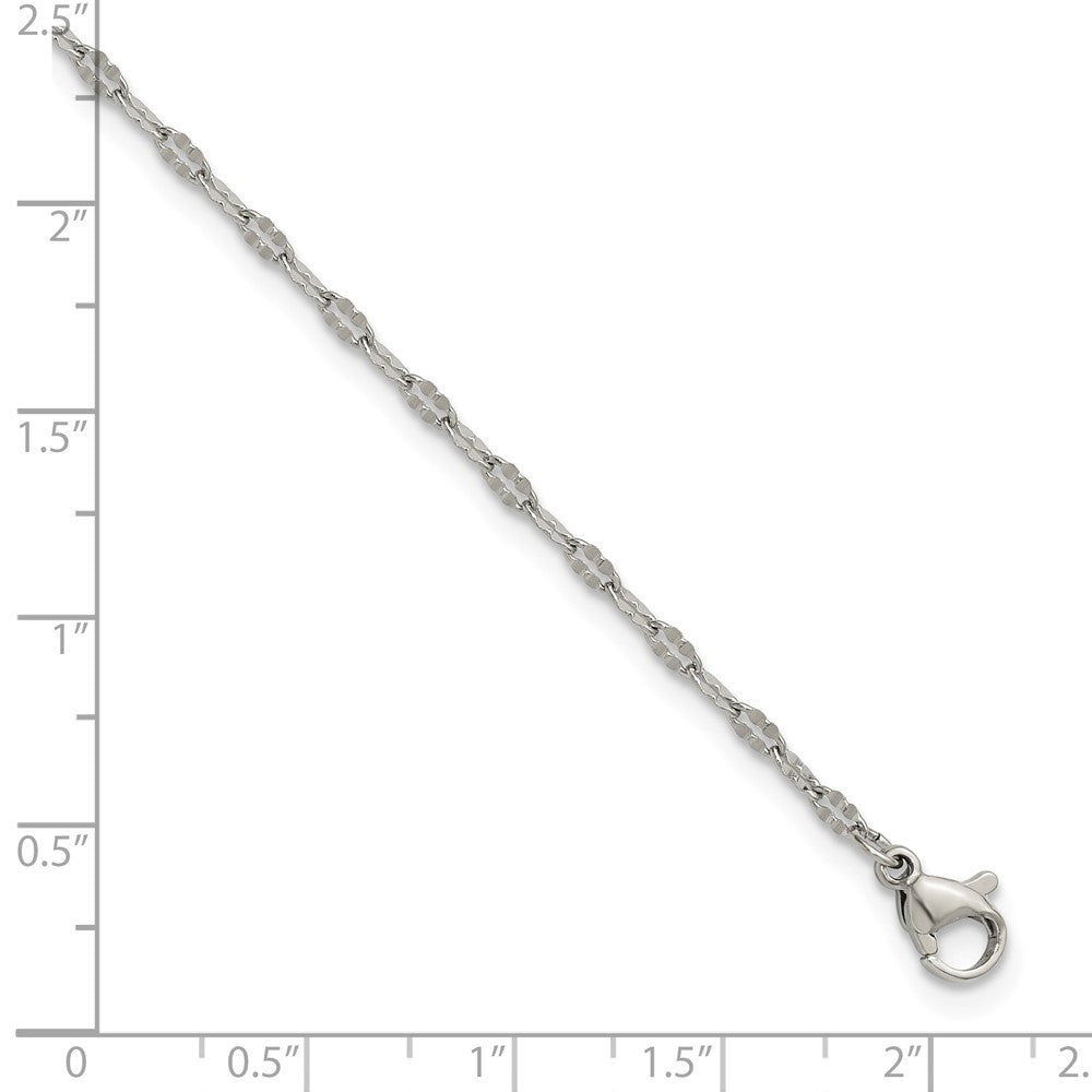 Chisel Stainless Steel Polished Alternate Anchor Link Chain Anklet