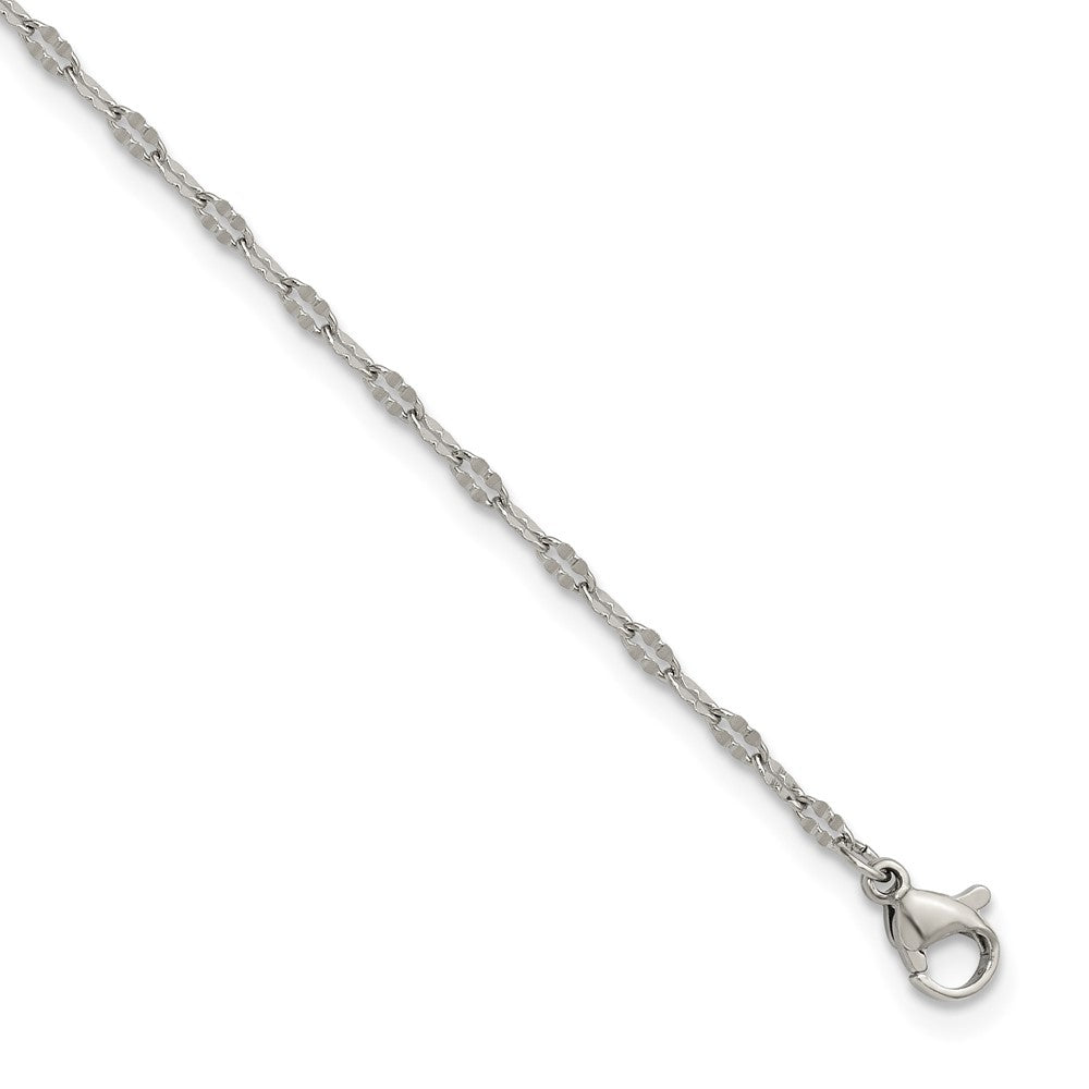 Chisel Stainless Steel Polished Alternate Anchor Link Chain Anklet