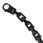 Chisel Stainless Steel Polished Black IP-plated Link Necklace