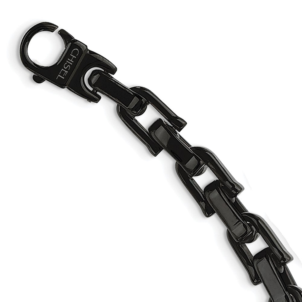 Chisel Stainless Steel Polished Black IP-plated Link Necklace