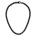 Chisel Stainless Steel Polished Black IP-plated Link Necklace
