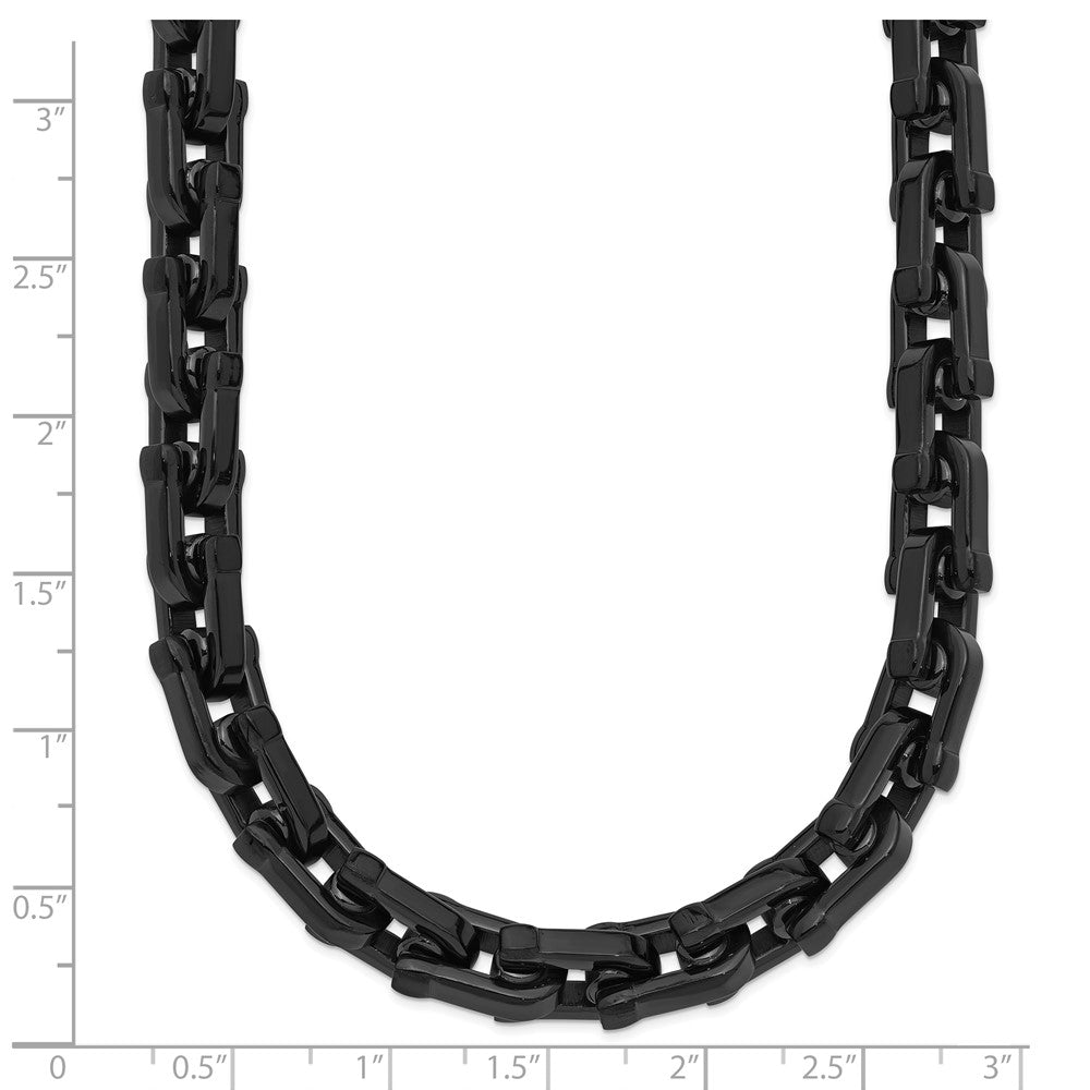 Chisel Stainless Steel Polished Black IP-plated Link Necklace