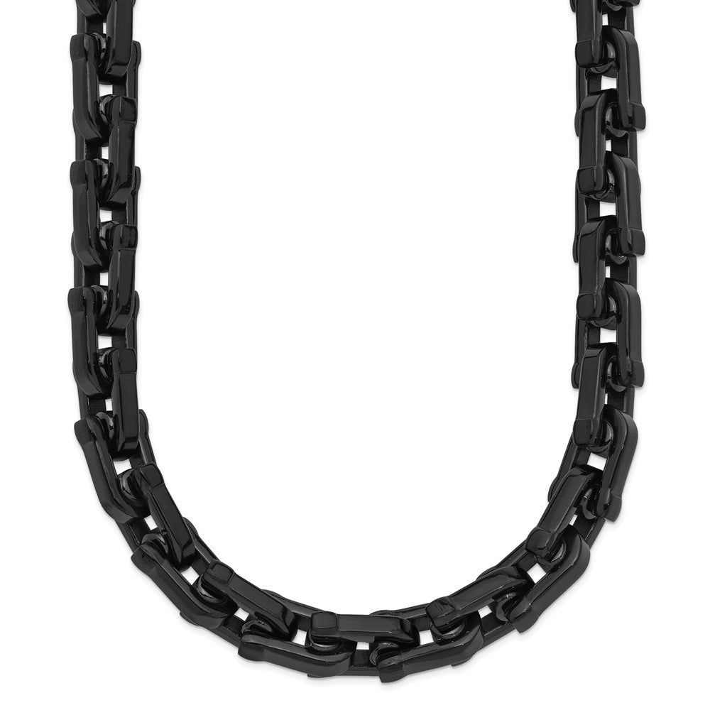 Chisel Stainless Steel Polished Black IP-plated Link Necklace