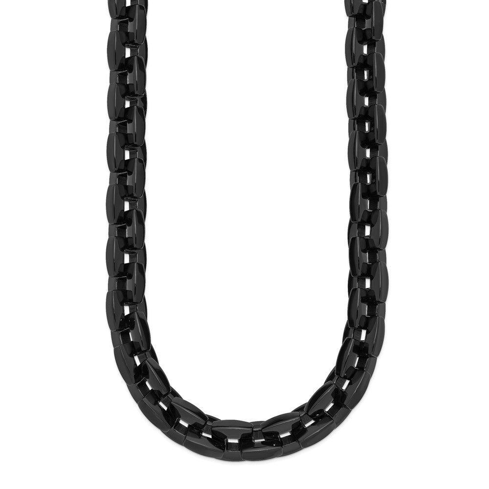 Chisel Stainless Steel Polished Black IP-plated Link Necklace