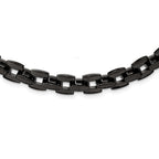 Chisel Stainless Steel Polished Black IP-plated Link Necklace