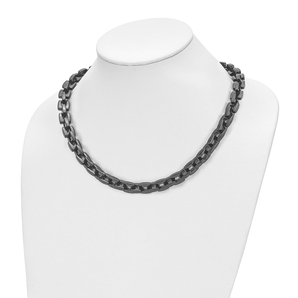 Chisel Stainless Steel Polished Black IP-plated Link Necklace