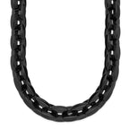 Chisel Stainless Steel Polished Black IP-plated Link Necklace