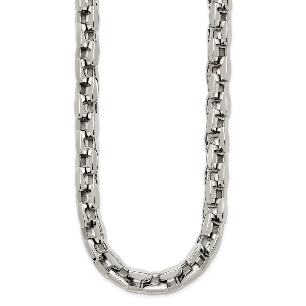 Chisel Stainless Steel Polished Square Link Necklace