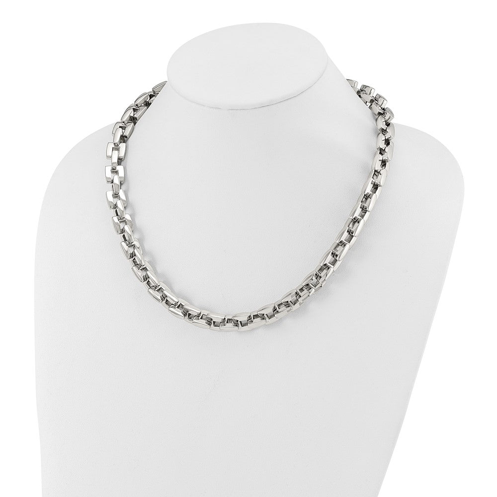 Chisel Stainless Steel Polished Square Link Necklace