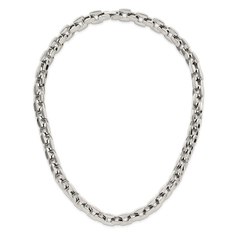 Chisel Stainless Steel Polished Square Link Necklace