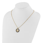 Stainless Steel Ceramic Polished/Laser Cut Yellow IP-plated Necklace
