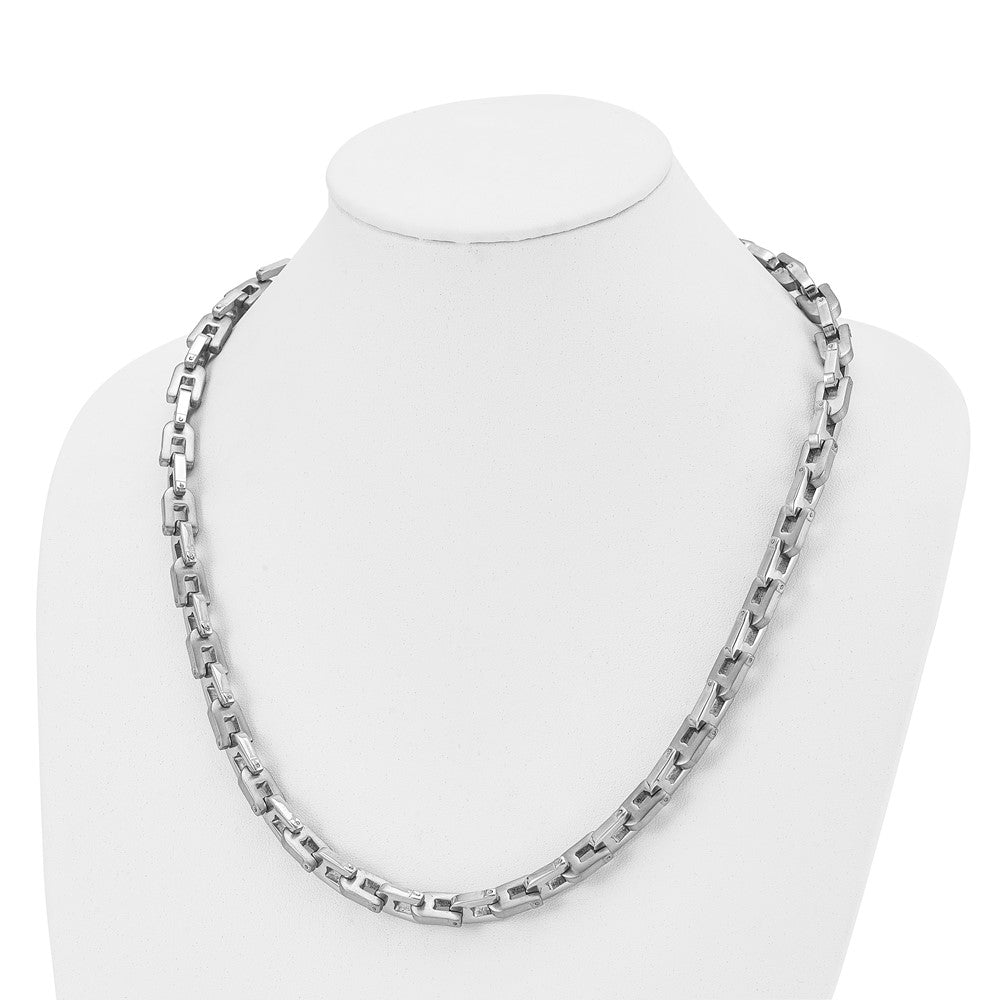 Chisel Stainless Steel Brushed and Polished Necklace
