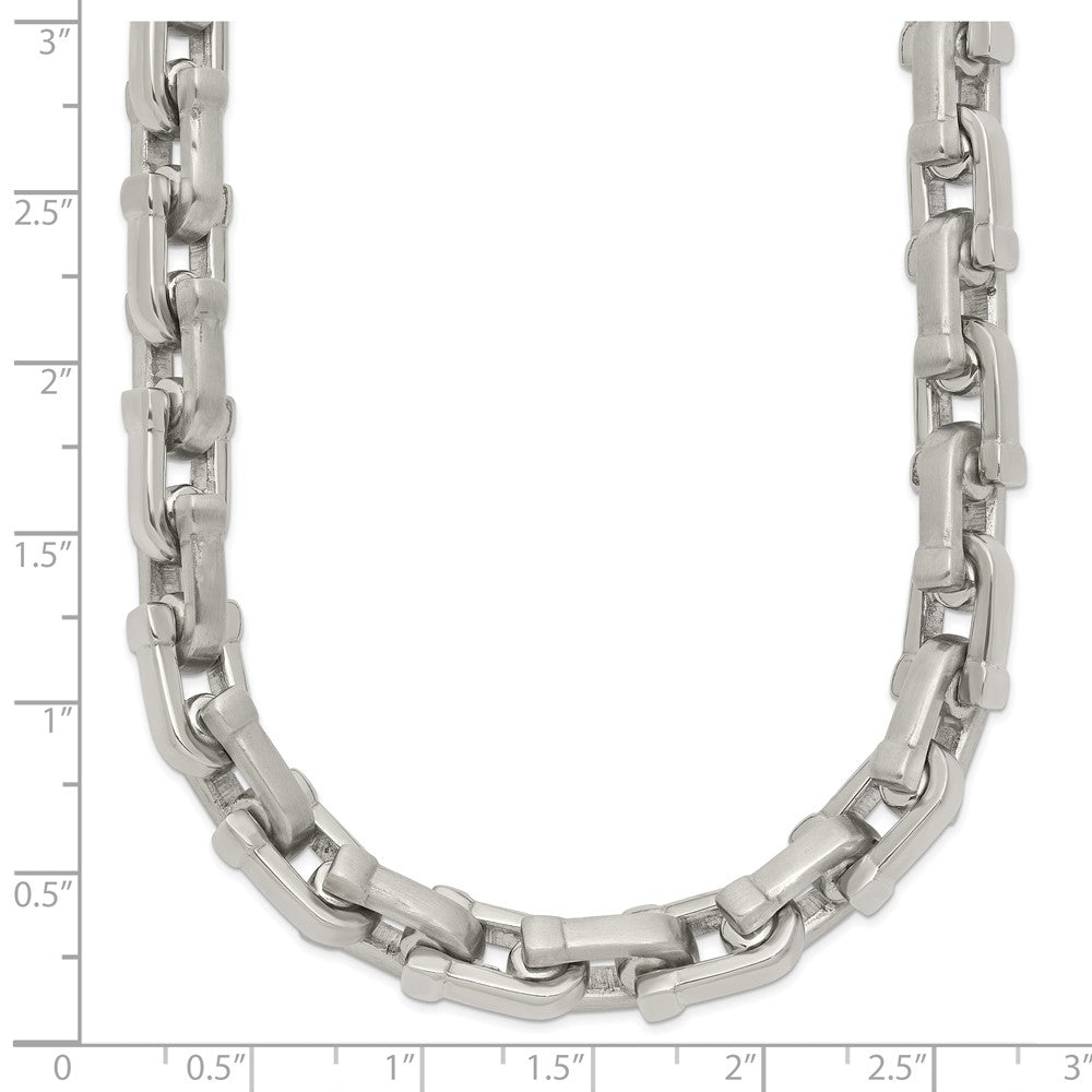 Chisel Stainless Steel Brushed and Polished Necklace