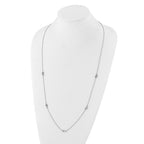 Stainless Steel Polished Slip On Heart Station Necklace