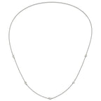 Stainless Steel Polished Slip On Heart Station Necklace