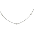 Stainless Steel Polished Slip On Heart Station Necklace