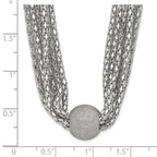 Stainless Steel Polished 6 Strand Laser Cut Bead Necklace