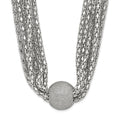 Stainless Steel Polished 6 Strand Laser Cut Bead Necklace
