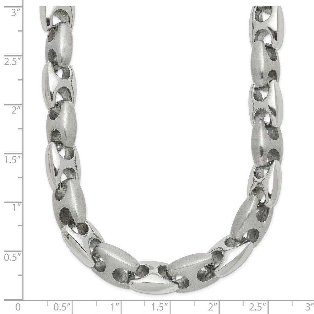 Chisel Stainless Steel Brushed and Polished Necklace