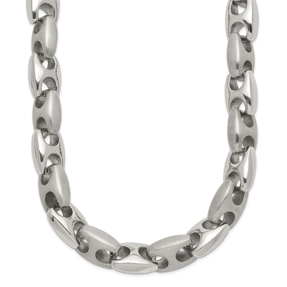 Chisel Stainless Steel Brushed and Polished Necklace