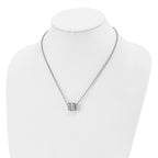 Chisel Stainless Steel Polished LOVE Blocks on a 18.5 inch Cable Chain Necklace