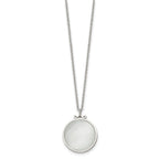 Stainless Steel Polished White Cat's Eye Reversible 18.25in Necklace