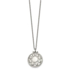 Stainless Steel Polished White Cat's Eye Reversible 18.25in Necklace