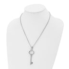 Chisel Stainless Steel Polished Key Pendant on a 20 inch Box Chain Necklace