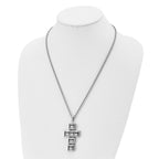 Chisel Stainless Steel Polished Moveable Cross 22 inch Rope Chain Necklace