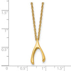 Chisel Stainless Steel Polished Yellow IP-plated Wishbone on a 16 inch Multi-Link Chain Necklace