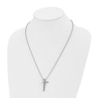 Chisel Stainless Steel Polished Cross Pendant on a 22 inch Ball Chain Necklace