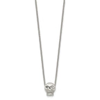 Stainless Steel Polished Skull 16in Necklace