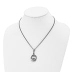 Chisel Stainless Steel Polished Trinity Knot and Claddagh Pendant on an 18 inch Curb Chain Necklace
