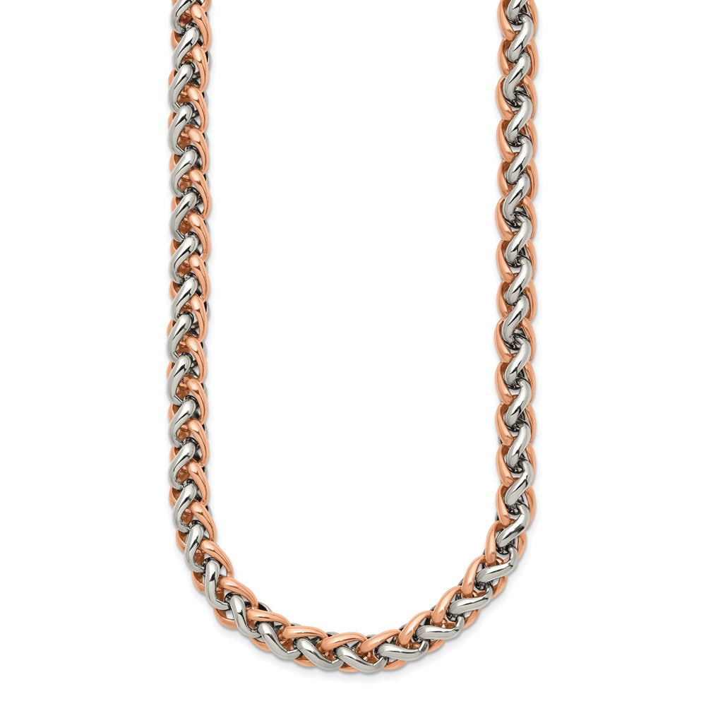 Chisel Stainless Steel Polished Rose IP-plated Necklace
