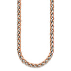 Chisel Stainless Steel Polished Rose IP-plated Necklace