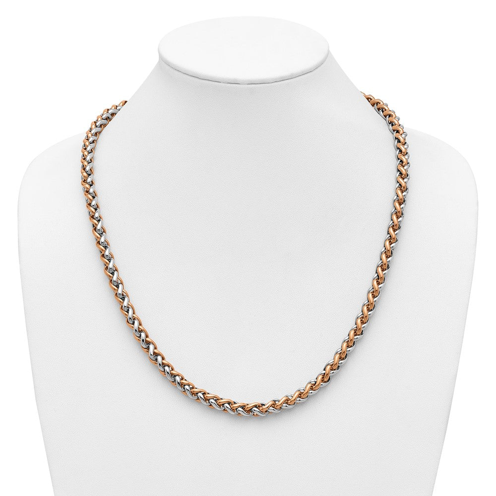 Chisel Stainless Steel Polished Rose IP-plated Necklace