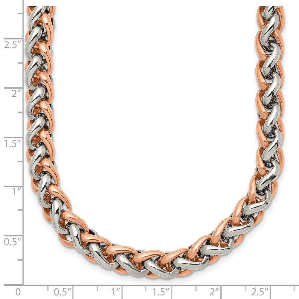 Chisel Stainless Steel Polished Rose IP-plated Necklace