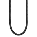 Chisel Stainless Steel Polished Woven Black Leather 19.5 inch Necklace