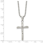 Chisel Stainless Steel Polished Crucifix Pendant on a 20 inch Ball Chain Necklace