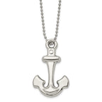 Chisel Stainless Steel Polished Hollow Anchor Pendant on a 22 inch Ball Chain Necklace
