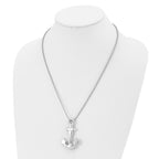 Chisel Stainless Steel Polished Hollow Anchor Pendant on a 22 inch Ball Chain Necklace