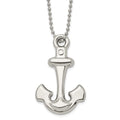 Chisel Stainless Steel Polished Hollow Anchor Pendant on a 22 inch Ball Chain Necklace