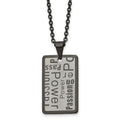 Chisel Stainless Steel Brushed and Polished Black IP-plated Power and Passion Pendant on a 22 inch Cable Chain Necklace