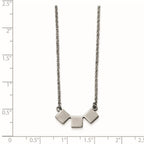 Stainless Steel Polished Three Squares Necklace